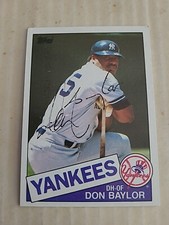 1985 Topps #70 Don Baylor Autographed Card, New York Yankees, NICE!! Orioles
