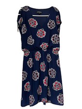 Express Mini Dress S Exposed Shoulder Tie Chiffon 90s Y2K Floral