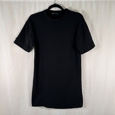 Zara Mini Dress Women's Small Black Short Sleeve Crew Neck Cotton Blend