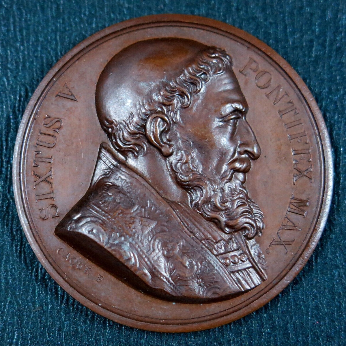 Vatican Medal Pope Sixtus V (1521-1590) Pontifex Max MDCCCXXIII