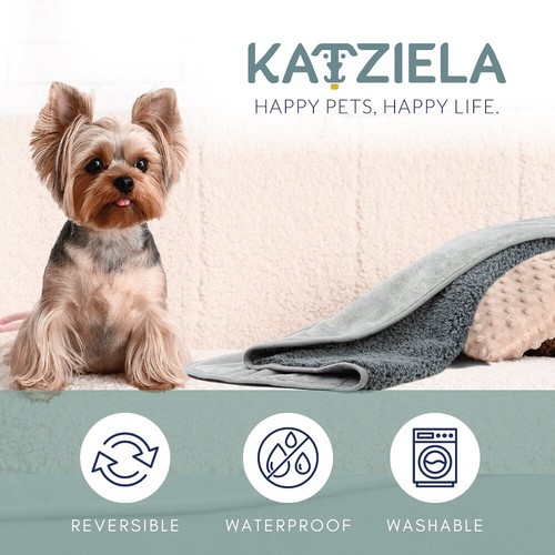 Katziela Premium Katze und Hund weiche Überwurfdecken für gemütliches Zuhause einfarbig hellgrau - Bild 7 von 45