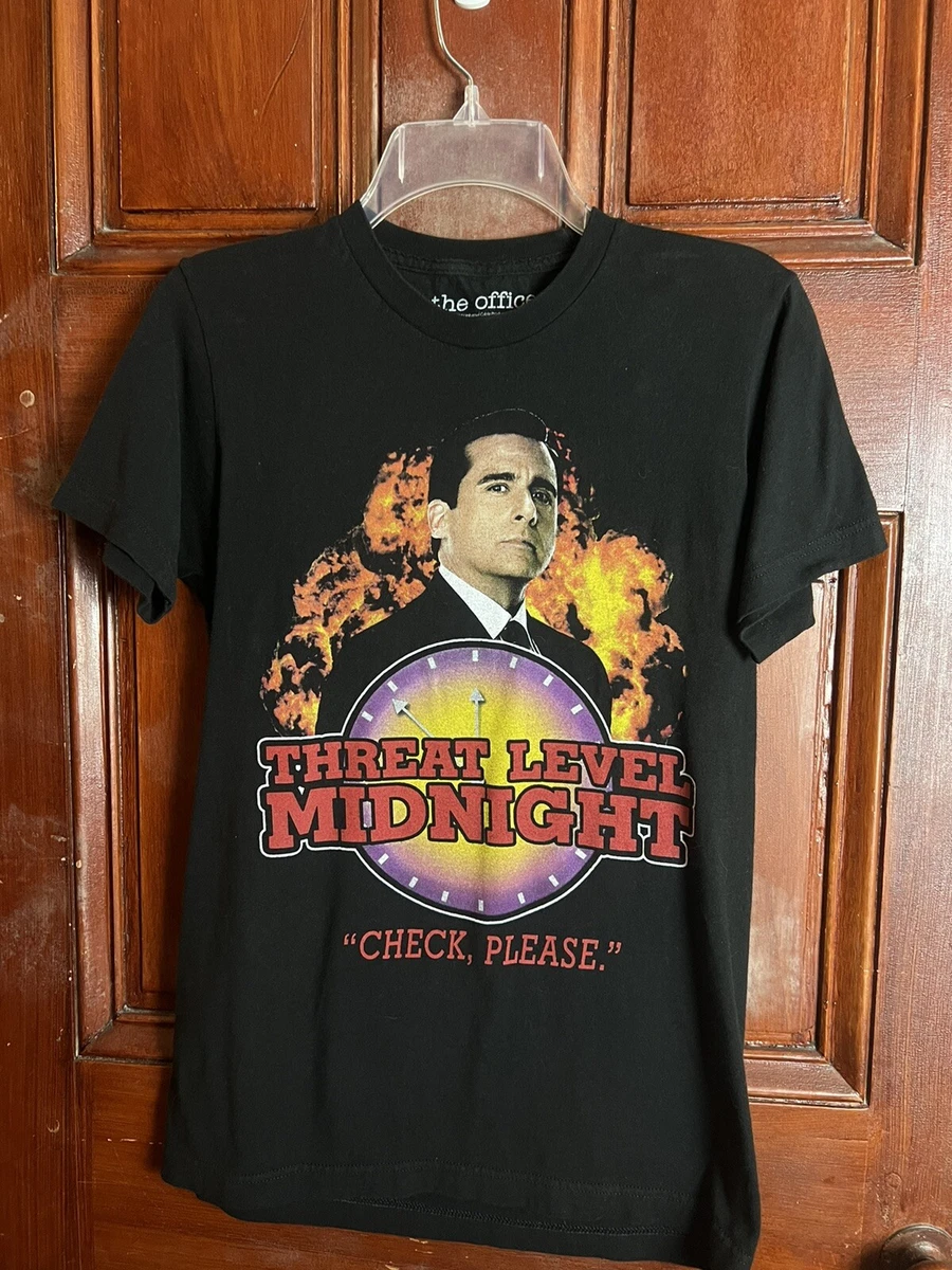 The Office Michael Scott Threat Level Midnight Men s Black T Shirt Size S