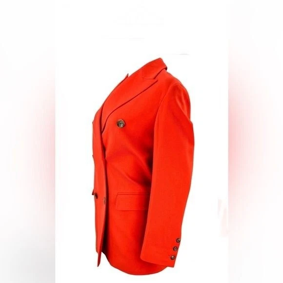 Blazer ROCHAS DOBLE BOTONADURA Mezcla Lana En Naranja IT40 US4 NUEVO CON ETIQUETAS Foto 3 de 4