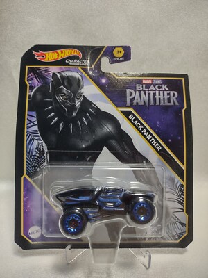   Hot Wheels Marvel Black Panther Character Car   Mattel Collectible   