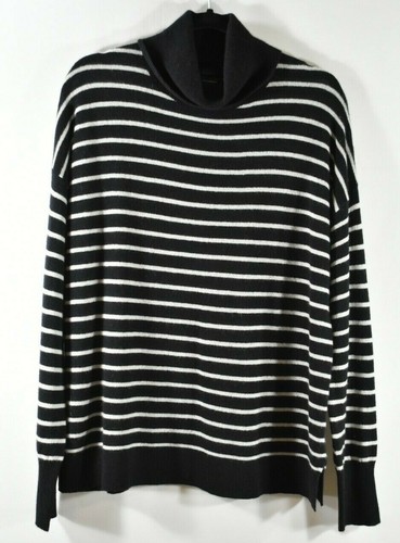 NEW Halogen Cashmere Turtleneck Sweater in Black/White - Size L #S2371 - Picture 5 of 7