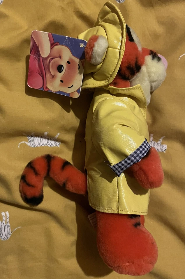 TIGGER IN A RAINCOAT 9” Soft Toy Winnie The Pooh - with Tags - Autumn winter  - Image 2 of 4