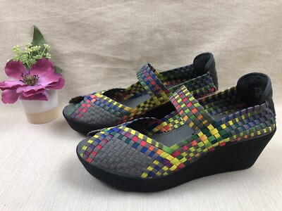 Steven By Steve Madden Women Brynn Multi Woven Sandals Mary Jane Shoes Sz  EUC