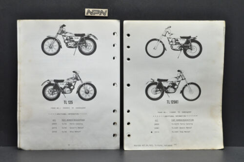 Vtg 1973-74 Honda TL125 K0-K1 Trials 125 Parts Catalog Book Diagram Manual - Picture 3 of 8