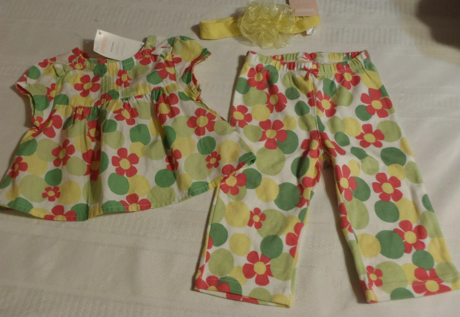 GYMBOREE 6-12 Month Spring Smiles Shirt Pants Headband Outfit NWT
