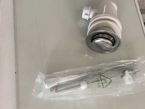 Ablaufgarnitur Ablaufventil mit Zugstangen Abfluss für Waschtisch Waschbecken - Bild 4 von 5