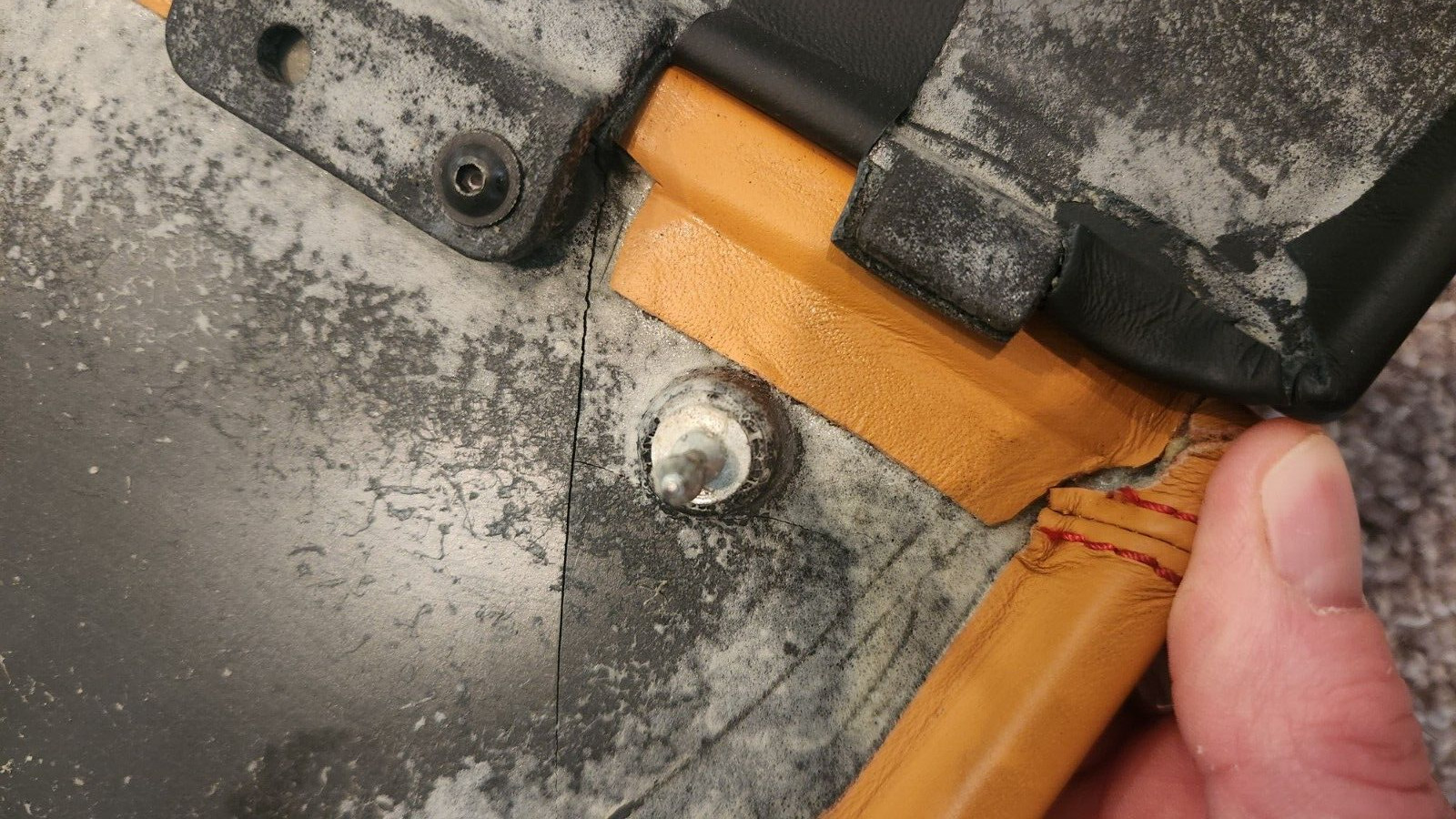 Ferrari 488, LH, Left, Front Door Panel Insert, Beige, Red Stitching