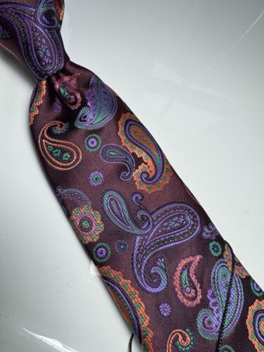 NUEVO CON ETIQUETAS VERSO 9 MULTICOLOR ESTILO PAISLEY ESTAMPADO SEDA DISEÑOS CORBATA Y PAÑUELO
