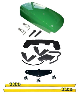 Upper Hood/ Fuel Door Kit/ Mounting Seal/Stickers/Catch fits John Deere 4400 