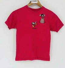 90's Disney Youth Red 100 Cotton Mickey Minnie Mouse Casual T-Shirt Size M