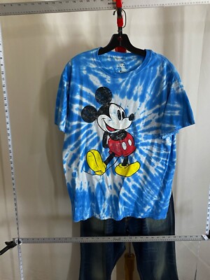 Disney Blue Tie Dye Mickey Mouse TEE T SHIRT Medium M | eBay