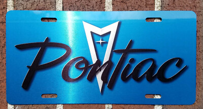 Pontiac License Plate Custom (blue)