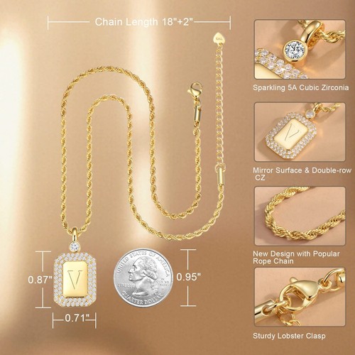 Mothers Day Gift Gold Initial Necklaces for Women, Letter Necklace for Her Bi... - Picture 3 of 6