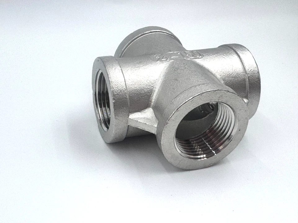 STAINLESS STEEL 4 WAY 3/4" NPT PIPE CROSS UNION HEAVY DUTY CAST CLASS 150 - Image 2 of 3