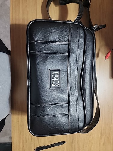 Photo Mate große Kamera/Camcorder Tasche Reißverschlusstaschen verstellbar schwarz Leder. - Bild 5 von 9