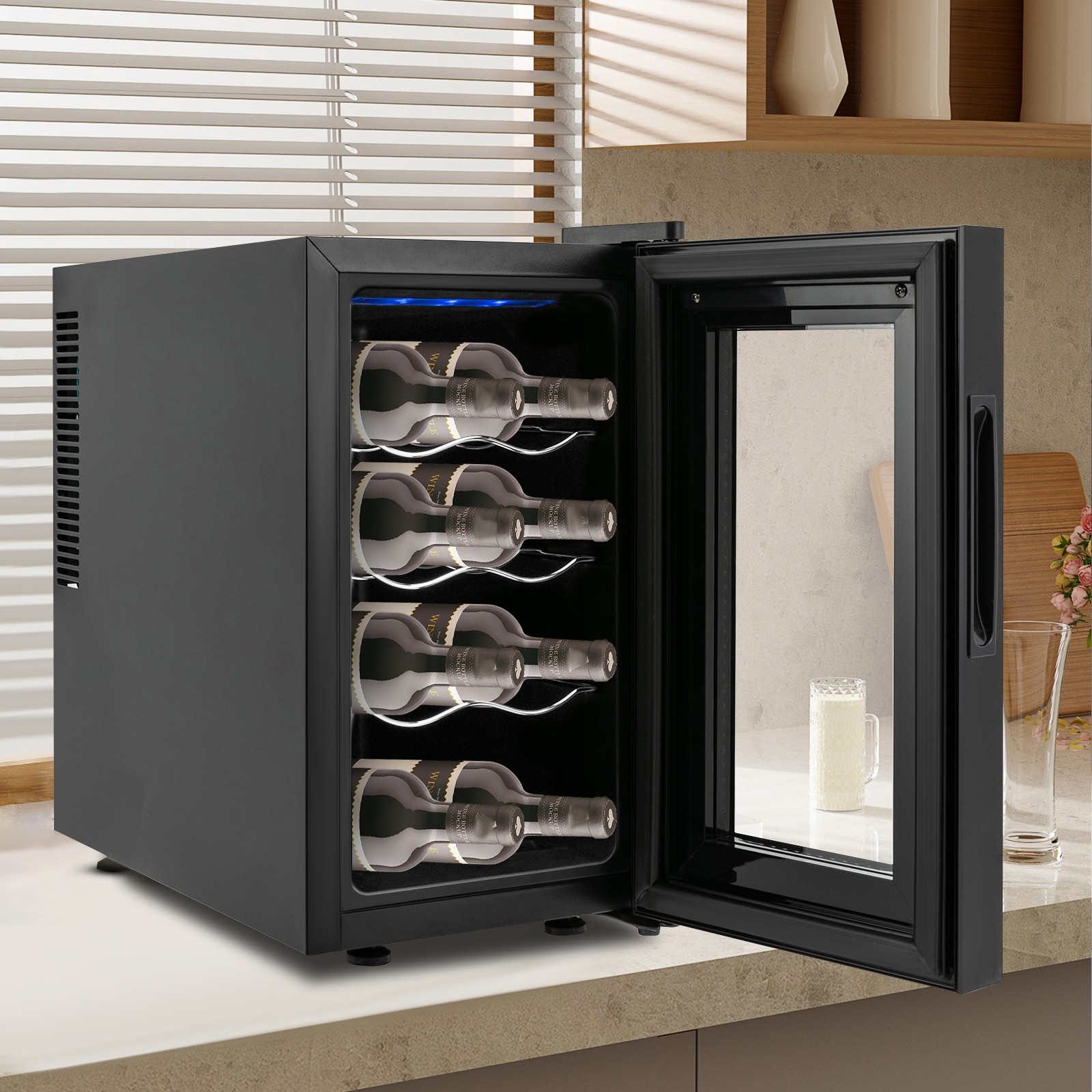 8 Bottle Wine Cellar, Wine Cooler, Beverage Wine Chiller 25.8*50.2*46.5cm