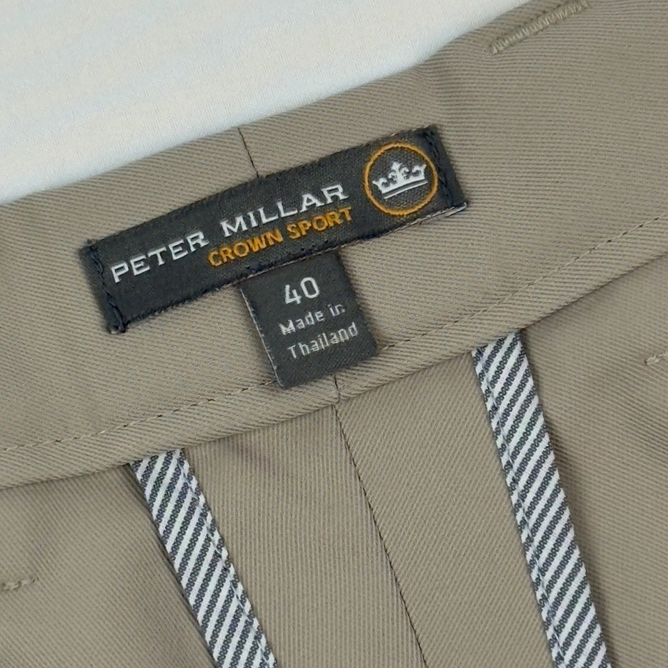 Pantalones cortos de golf Peter Millar Crown deportivos caqui para hombre talla 40 Foto 2 de 4