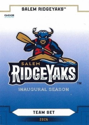 CHECKLIST HEADER 2026 Choice Salem RidgeYaks Inaugural Season #NNO Red Sox  