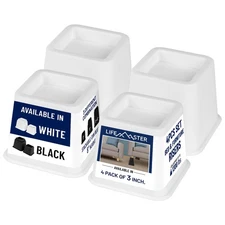 Lifemaster Furniture Riser Set - 4 Pieces Non-Slip Design Furniture Leg Riser...