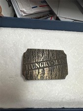 Vintage Brass Hungry-Man Belt Buckle AS IS Hungry Man TV Dinners