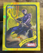 2025 Topps Chrome Marvel Hawkeye #133 Yellow Lava Refractor Parallel
