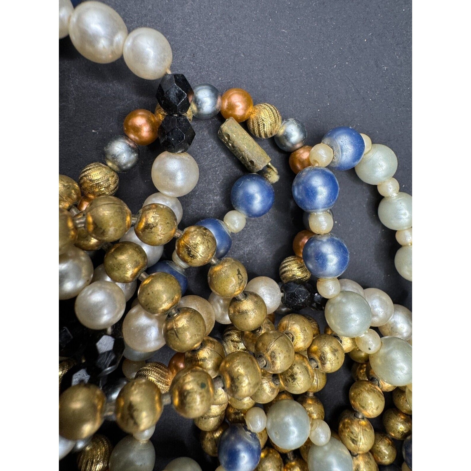 Vintahe Extra Long Heavy Multi Colored Crystal Fa… - image 5