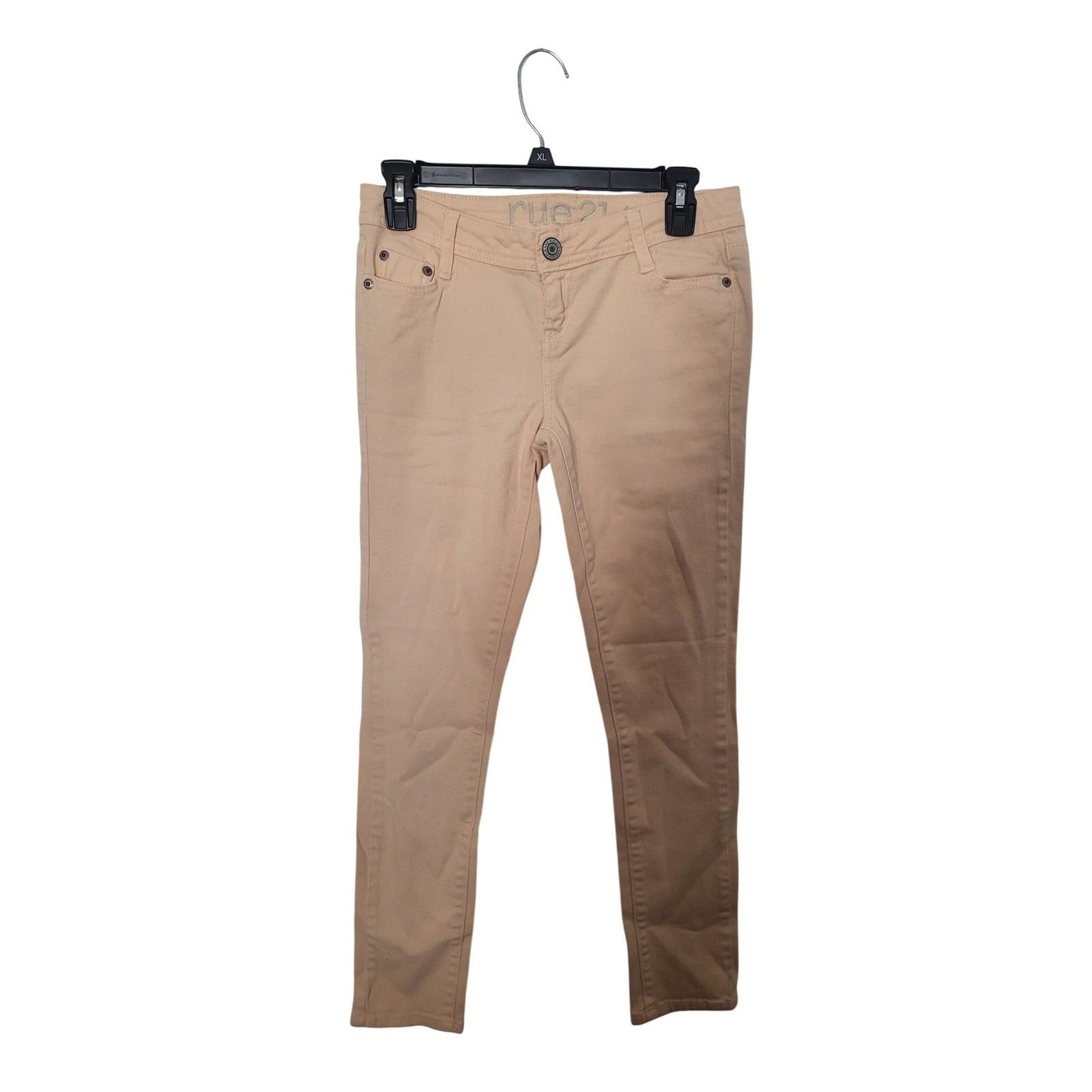 Womens 3/4 Peach Low Rise Slim Fit Colored Denim Pants