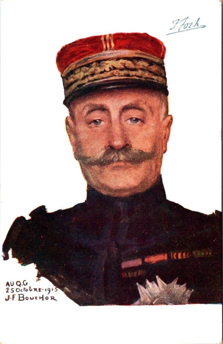 WWI French Marechal FOCH Military Postcard - Artist J.F. Bouchor