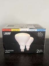 2Pack Feit Electric 65 Watts BR40 LED Flood Light Bulbs 850Lumens adj white