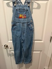 Winnie the Pooh Vintage Embroidered Denim Overalls - Light Blue size 7/8 Girls