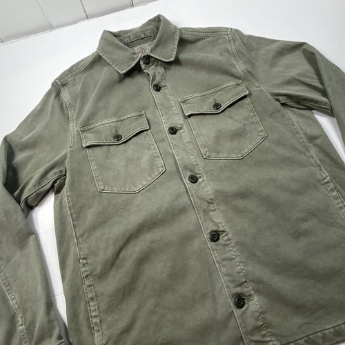 Faherty Jersey Shirt Jacket Shacket Green Button Front Men Sz Medium - Picture 8 of 12