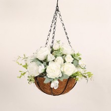 Image of Artificial Flowers Hanging Basket Hanging Planter Decor Chain Flower Pot Flower
