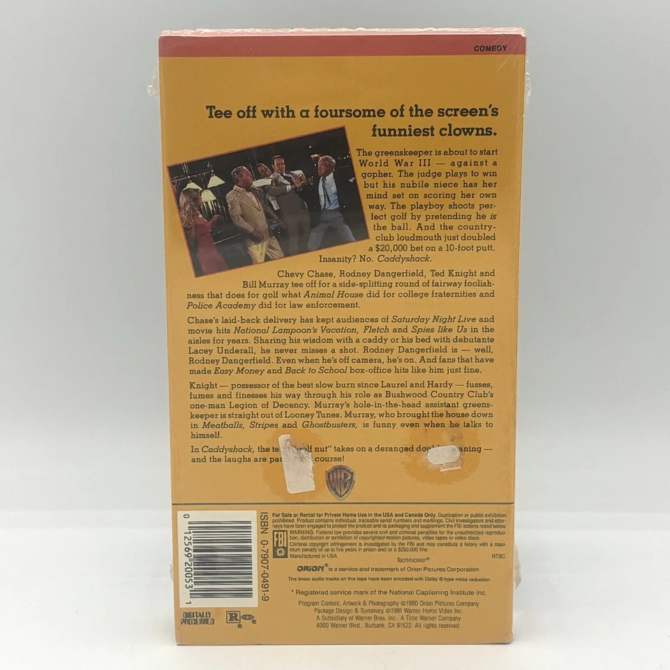 Caddyshack (VHS, 1991) Chevy Chase, Rodney Dangerfield, Bill Murray - SEALED - Image 2 of 3