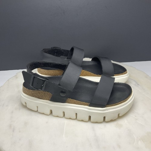 Papillio By Birkenstock Cameron Sandals Womens 6 Black Strappy Chunky Platform - Afbeelding 1 van 9