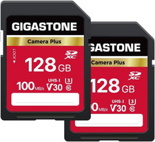 128GB SD Card 2-Pack, Camera Plus, UHS-I U3 Class 10 SDXC Memory Card Full HD Vi