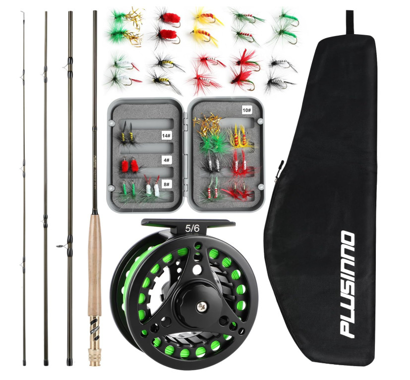 Fly Fishing Rod and Reel Combo, 4 Piece Lightweight Ultra-Po