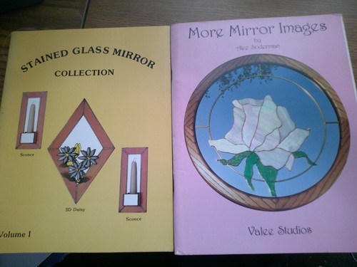 Vintage STAINED GLASS MIRROR Pattern Books Valee Studios  & Nazareth St Lot of 2