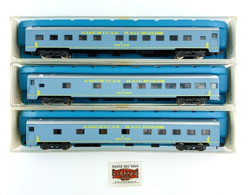 CT54 - RIVAROSSI N 9550/1 - LOTE 3 COCHES VIAJEROS "AMERICAN RAILROAD" | Zustand: Usado