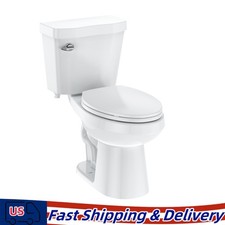 Two-Piece Toilet W/ Seat ADA Height 17.5" Elongated 1.28 GPF Siphonic Flush