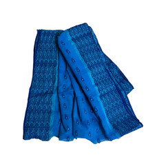 Indian Vintage Saree Bridal Crafted Material Sewing Used Sari India Blue Dress