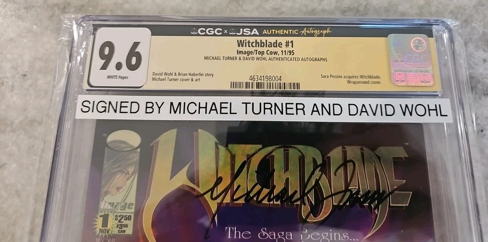 Witchblade #1 1995 CGC JSA 9.6 WHITE PAGES SIGNED Michael Turner DAVID WOHL - Image 3 of 4