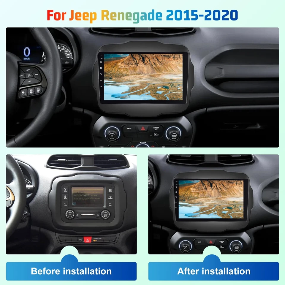 9" Touchscreen Wireless Carplay & Android Stereo for 2015-2020 Jeep Renegade - Image 2 of 4
