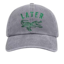 Later Gator Dad Hat, Funny Crocodile Unisex Washed Baseball Cap