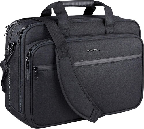 KROSER Porte-documents pour ordinateur portable 18" Convient jusqu'à 17,3" Sac à bandoulière extensible... - Photo 2/9