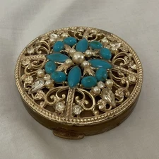Vintage Makeup Compact (possibly Sam Fink SF Co 5th Ave) old money classic