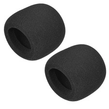 2 Pcs Thicken Sponge Foam Mic Cover Handheld Microphone Windscreen Black for KTV
